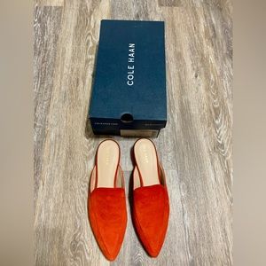 Cole Haan Suede Piper Mules. Color: Fiery Red. Size: Women’s Size 9.